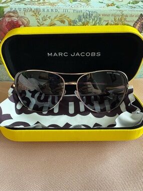 Marc Jacobs Black Sunglasses with Silver Accents- unisex
